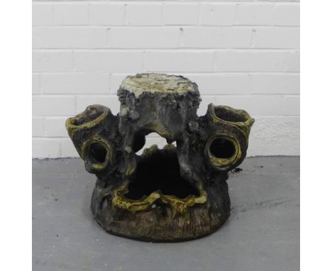 A salt glazed pottery garden planter of naturalistic form, height 