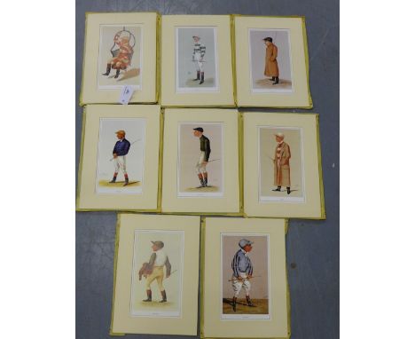 A collection of eight Spy prints to include Tom Cannon and J.E. Watts, Sam Loates and Mr Abbington etc, mounted but unframed 