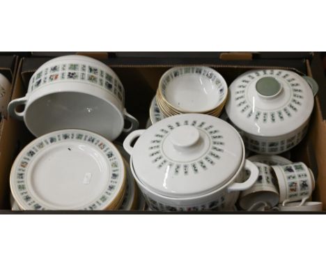A Royal Doulton 'Tapestry' china dinner/tea service for eight settings, including three tureens (box) 