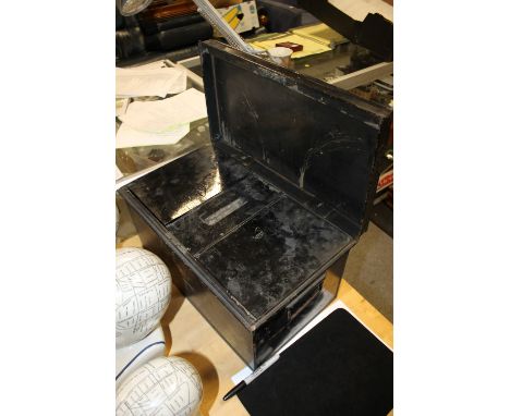 A VICTORIAN TOLEWARE TRUNK