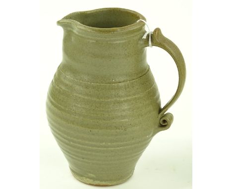Bernard Leach (1887-1979), studio pottery jug, circa 1940's, impressed studio marks, height 20cm, as illustrated in the St. I