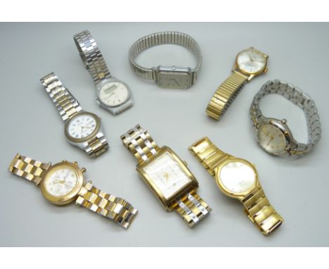 A collection of wristwatches including Lorus, Avia, Timex and Rotary