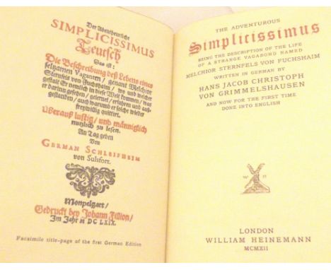 THE ADVENTURES OF SIMPLICISSIMUS. The Adventures of Simplicissimus by Von Grammes Hause, limited edition 998/1000, first Engl