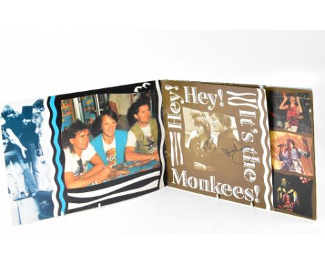ROCK & POP; a group of five promotional pictures and ephemera, autographed brochure of The Monkees, bearing Davy Jones and Mi