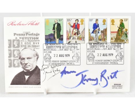 SHERLOCK HOLMES; a first day cover dated 1979 bearing the signatures of Jeremy Brett and David Burke (Holmes and Watson).We h
