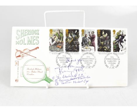 SHERLOCK HOLMES; a first day cover bearing the signature of Jeremy Brett.We have not authenticated this signature, please sat