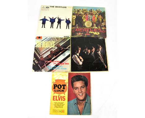 THE BEATLES; three LPs comprising 'Sgt. Pepper's Lonely Hearts Club Band', 'Help!' Mono, 'Please Please Me' Mono, together wi