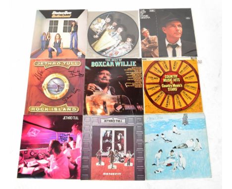 ROCK & POP; a quantity of records to include Jethro Tull 'Rock Island' and 'A', both bearing signatures, also Benefit 12" pic