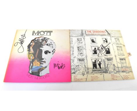 ROCK & POP; a quantity of records, some bearing signatures including Jet Harris, Eric Clapton, The Shadows (x17), Fairport Co