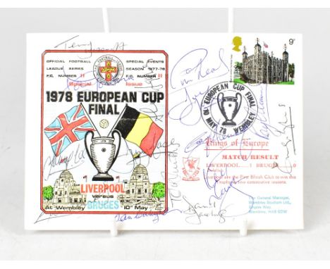 LIVERPOOL FC; two first day covers commemorating the 1978 European Cup final, each bearing numerous signatures (2).We have no