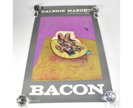 FRANCIS BACON; a poster for 'Galerie Maeght' featuring the artist's work and bearing his signature, 70 x 45cm.We have not aut