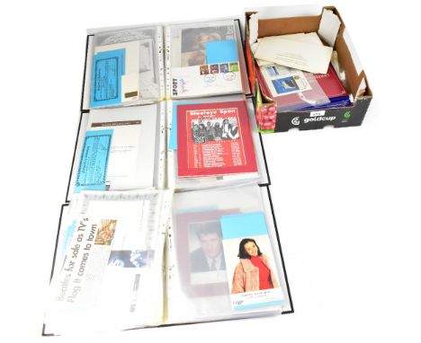 ROCK, POP & FILM ETC; three folders containing a large quantity of first day covers and related Rock and Pop ephemera, to inc