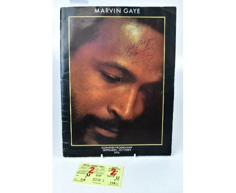 MARVIN GAYE; a souvenir programme September/October 1976 bearing the star's signature to the front cover, also inscribed 'God