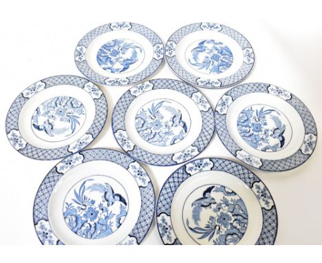 WOOD &amp; SONS; a 19th century blue and white transfer part dinner service in the 'Yuan' pattern, to include two large lidde