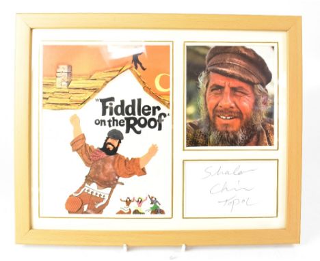 ROCK & POP ETC; a group of five autographed promotional pictures, Chaim Topol (Fiddler on the Roof), José Carreras, Elaine Pa