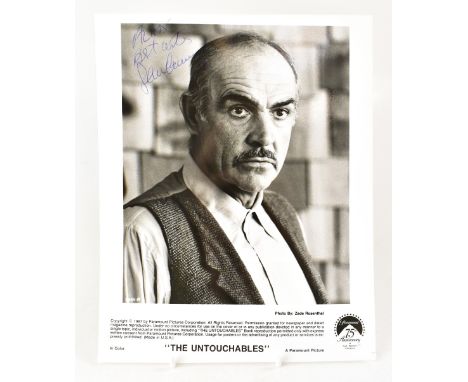 SEAN CONNERY; a reproduced black and white photograph being a still from the film 'The Untouchables', inscribed 'Alan Best Wi