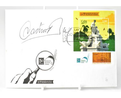 RAUL CASTRO; a first day cover bearing his signature. We have not authenticated this signature, please satisfy yourself as to