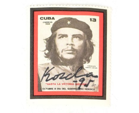 CHE GUEVARA; a Cuban stamp of the iconic photograph 'Guerrillero Heroico' and bearing the signature of the photographer Alber