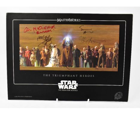 STAR WARS; 'The Phantom Menace', a promotional card bearing several signatures of the cast.We have not authenticated these si