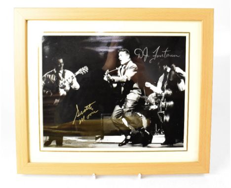 ROCK & POP ETC; a group of five autographed promotional pictures of Scottie Moore (Elvis guitarist form 1954), and drummer D.