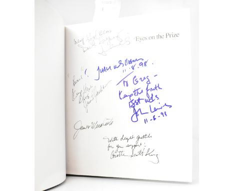 AMERICAN CIVIL RIGHTS; 'Eyes on the Prize', a single volume bearing several signatures, including John Lewis and Coretta Scot