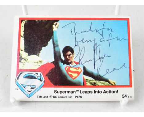CHRISTOPHER REEVE; three original 1978 promotional Superman cards, each bearing the signature of the actor (3).We have not au