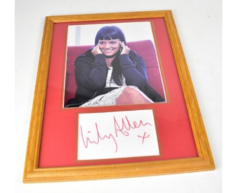 ROCK & POP; a group of five autographed promotional pictures of Pete Townsend (The Who), Lilly Allen, Johnny Cash, Christine 