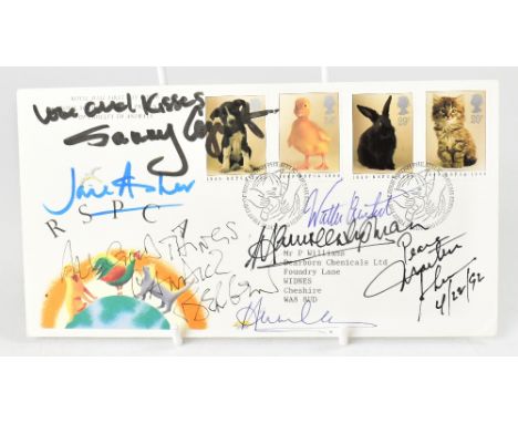BRITISH ACTORS; a first day cover bearing numerous signatures including Maureen Lipman and Jane Asher.We have not authenticat
