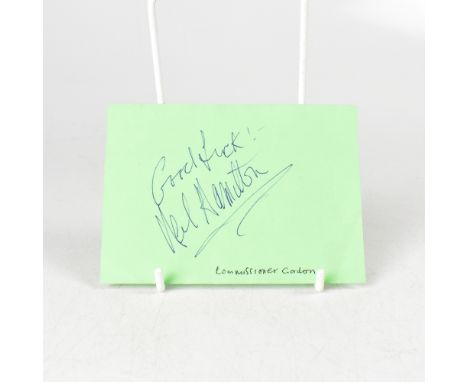 BATMAN; a page from an autograph book bearing signature of Neil Hamilton (Commissioner Gordon), sold with certificate of auth