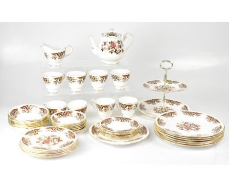 COLCLOUGH; a 'Royale' pattern part tea and dinner set, comprising six cereal bowls, diameter 16cm, six side plates, diameter 