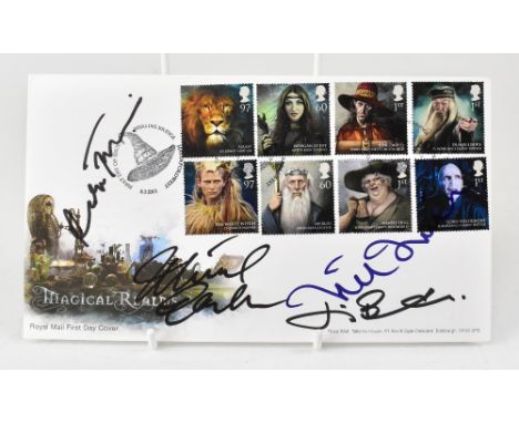 HARRY POTTER; a first day cover bearing several signatures.We have not authenticated these signatures, please satisfy yoursel