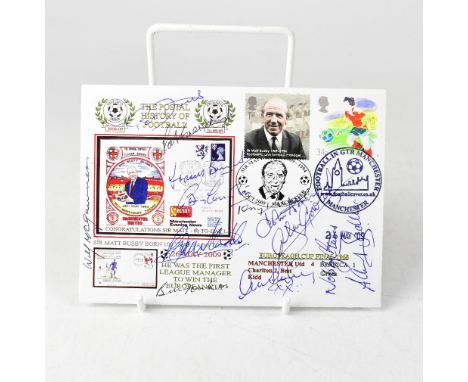 FOOTBALL, VARIOUS; four first day covers, bearing various signatures including Pele, Sir Bobby Charlton, Sir Kenny Dalglish, 