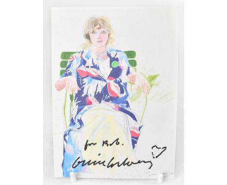 DAVID HOCKNEY; a postcard inscribed 'For Bob' and bearing the artist's signature.We have not authenticated this signature, pl