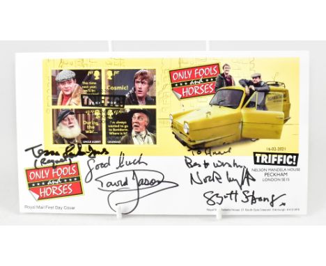 ONLY FOOLS AND HORSES; a first day cover bearing several signatures including David Jason.We have not authenticated these sig