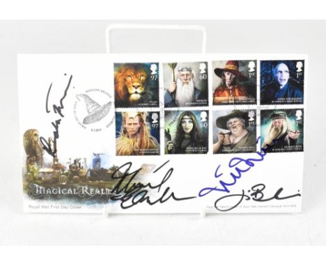 HARRY POTTER; a first day cover bearing several signatures.We have not authenticated these signatures, please satisfy yoursel