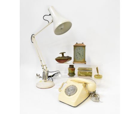 Various mixed collectibles to include a vintage Anglepoise lamp with weighted base, a vintage white telephone with possible m