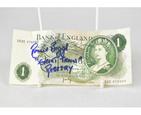 THE GREAT TRAIN ROBBERY; a £1 note bearing the signature of Ronnie Biggs.We have not authenticated this signature, please sat