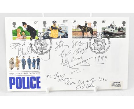 KRAY BROTHERS; a first day cover bearing the signatures of Charlie, Reg and Ron Kray.We have not authenticated these signatur