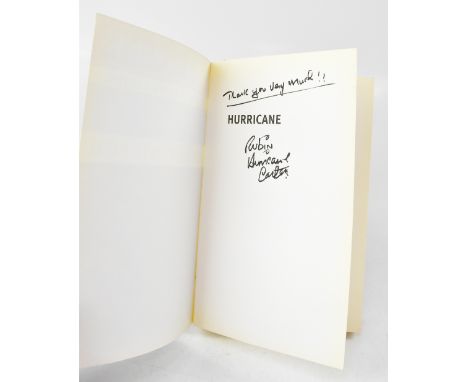 RUBIN CARTER; 'The Life of Rubin Carter, Fighter', a single volume inscribed 'Thank you very much' and bearing the boxing sta