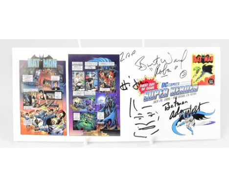 BATMAN; a first day cover bearing the signatures of Adam West and Burt Ward, further inscribed 'Zap' and with a doodle.We hav