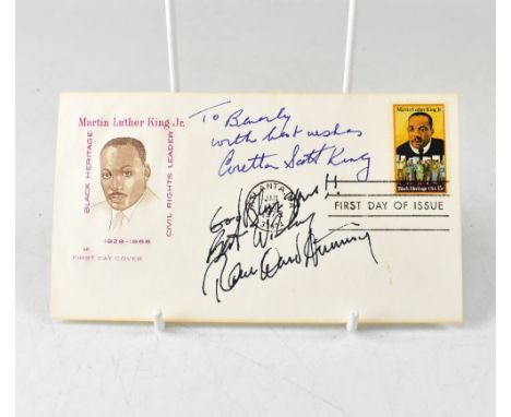 AMERICAN CIVIL RIGHTS; a first day cover bearing two signatures including Coretta Scott King.We have not authenticated these 