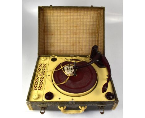 REGENTONE; a Colaro High Fidelity RC54 Bakelite portable record player in carry case.