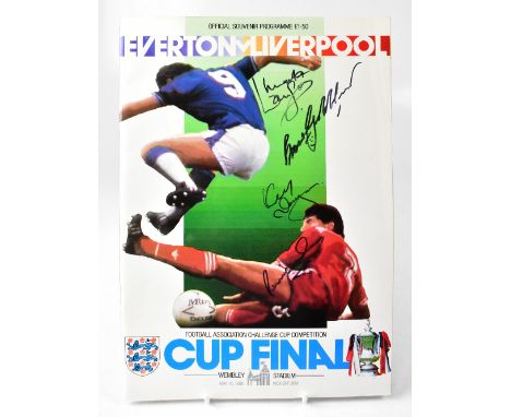 LIVERPOOL FOOTBALL CLUB; a souvenir programme for the 1986 FA Cup Final, bearing the signatures of four players to the front 