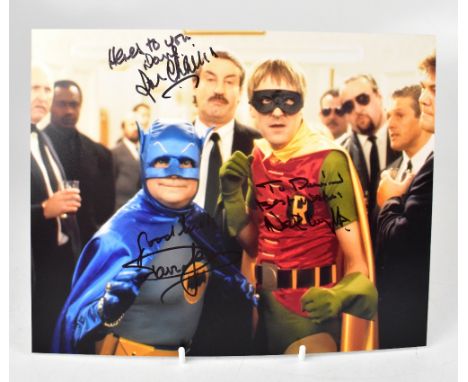 ONLY FOOLS AND HORSES; a large reproduced colour photograph bearing the signatures of David Jason, Nicholas Lyndhurst, and Jo