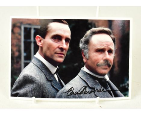 SHERLOCK HOLMES; a reproduced coloured photograph of Sherlock Holmes and Doctor Watson, bearing the signature of the actor Ed