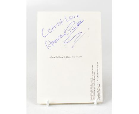 HAROLD PINTER; a postcard inscribed, 'Lots of Love' and bearing the author's signature.We have not authenticated this signatu
