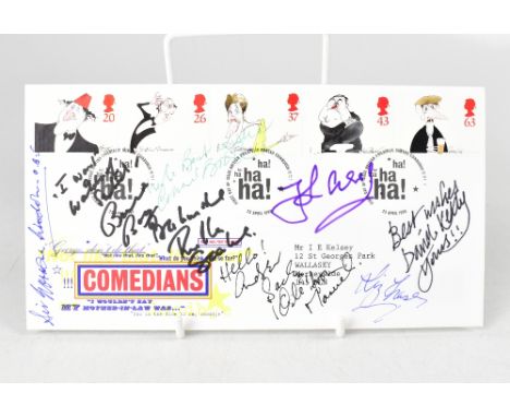 FAWLTY TOWERS; two first day covers bearing numerous signatures including, John Cleese, Andrew Sachs and Bernard Cribbins (2)