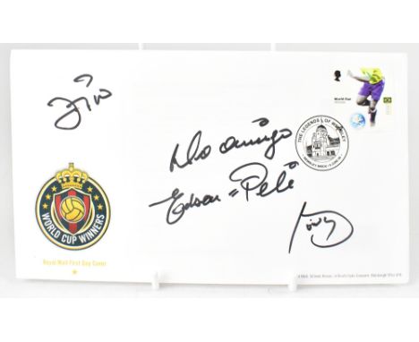 BRAZIL WORLD CUP WINNERS 1970; a first day cover bearing the signature of Pele.We have not authenticated this signature, plea