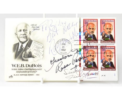 AMERICAN CIVIL RIGHTS; a first day cover bearing three signatures including Rosa Parks.We have not authenticated these signat