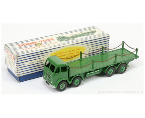 Dinky 905 Foden (Type 2) Flat Truck with Chains - finished in MUCH HARDER TO FIND lighter green including chassis and back, s